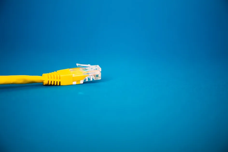 LAN cable on blue wallpaper minimal design — Lắp Mạng Viettel Pavilion & Zenpark
